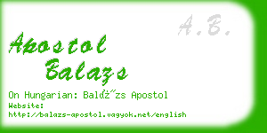 apostol balazs business card